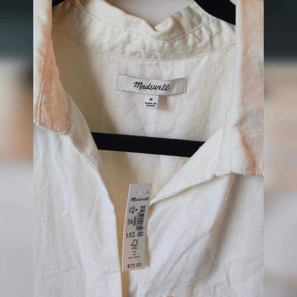 Madewell Women's Linen-Blend Swenson Popover Shirt - Picture 5 of 9
